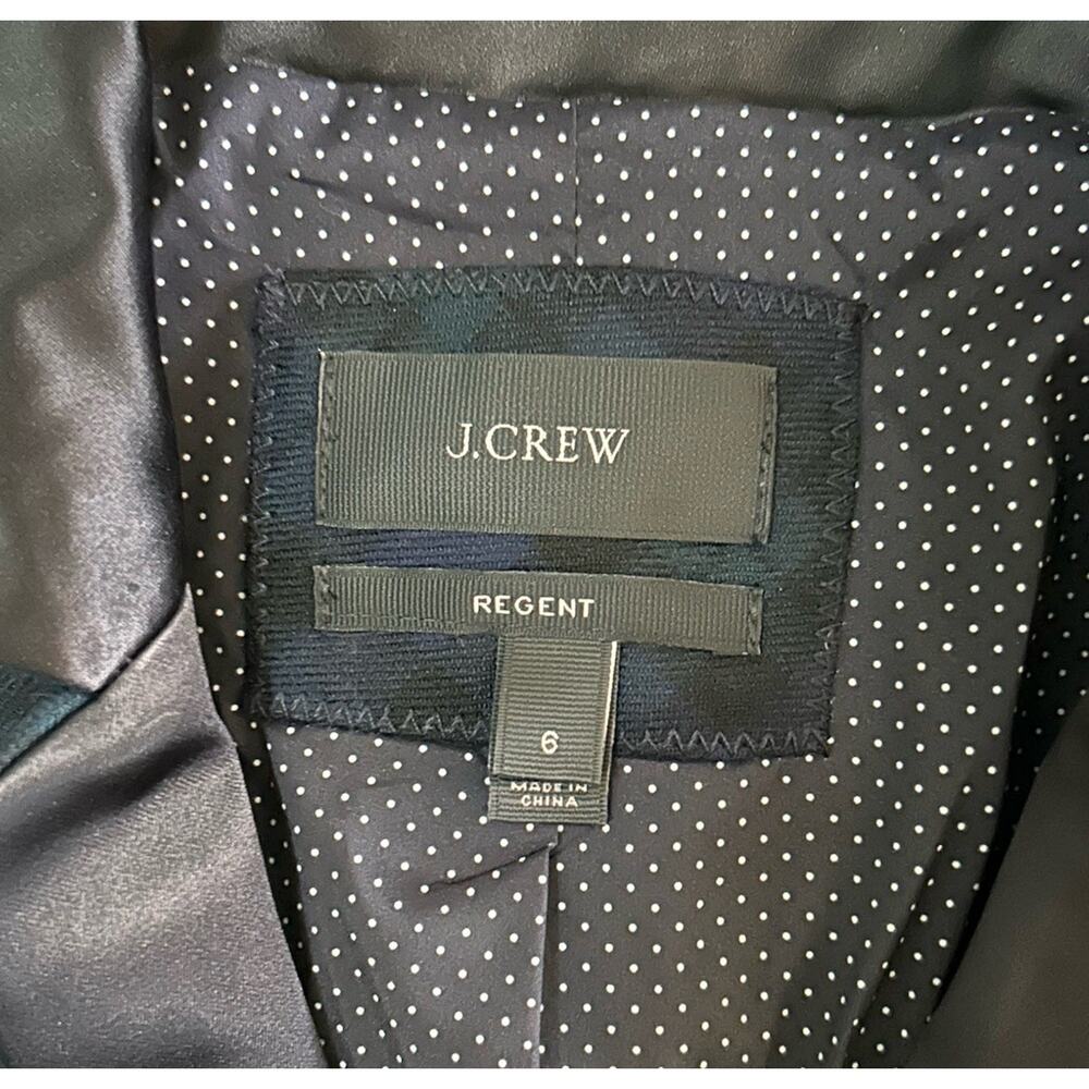 J. Crew Regent Plaid Tartan Wool Blazer Jacket Blue Green Women’s Size 6 Preppy - Picture 4 of 8